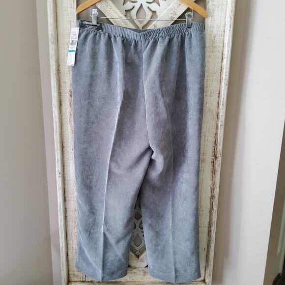 Alfred Dunner Women's Copenhagen Corduroy Elastic Waist Pants in Graphite - Picture 5 of 5